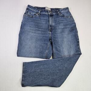 Everlane Curvy Cheeky Jeans Womens 33R 34x28 Organic Cotton Blue Rigid Denim 16